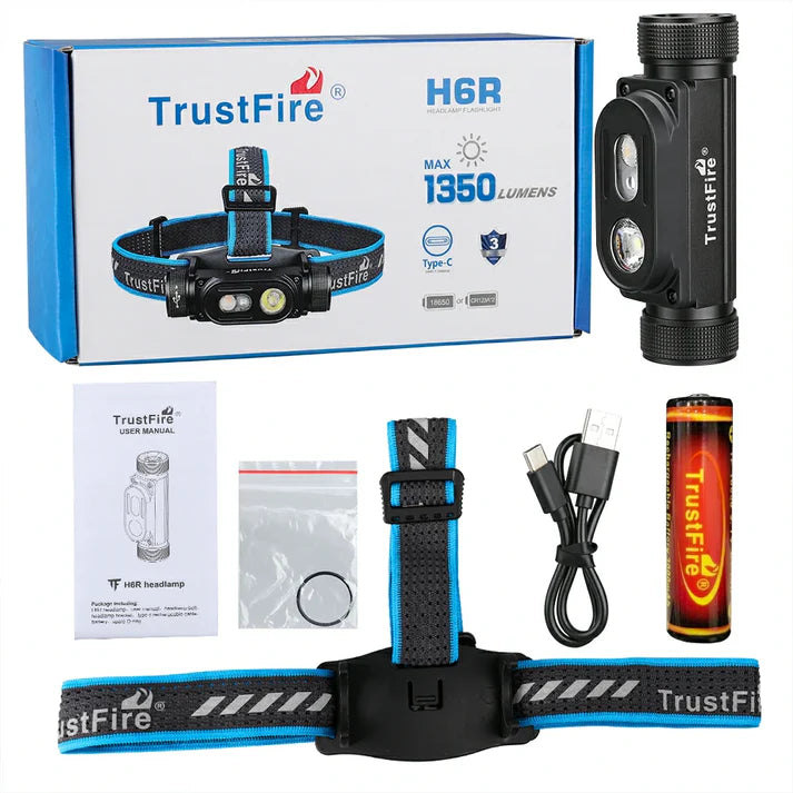 Obsah balení čelovky Trustfire H6R